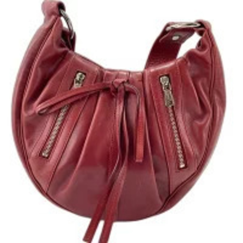 Saint Laurent Yves Rive Gauche Shoulder Bag Leather Red